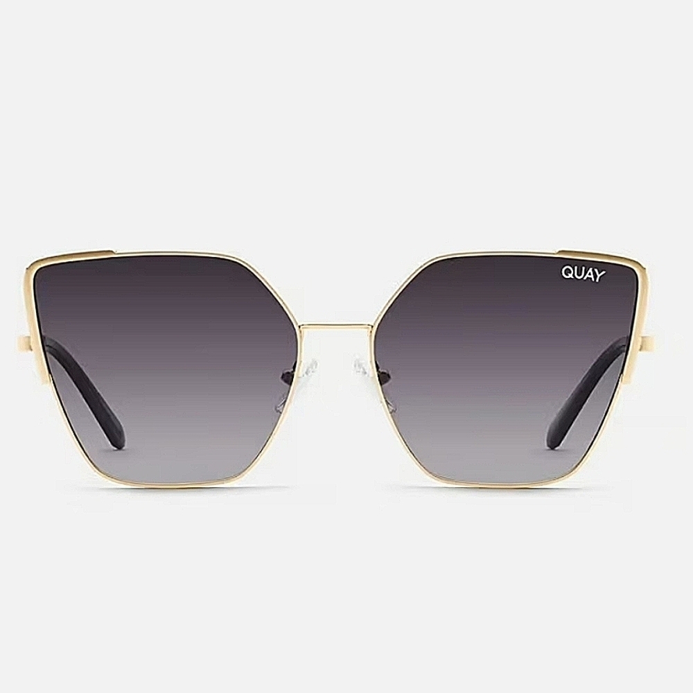 Quay Australia-NWOT "Srsly" Polarized Gold and Black Metal Sunglasses